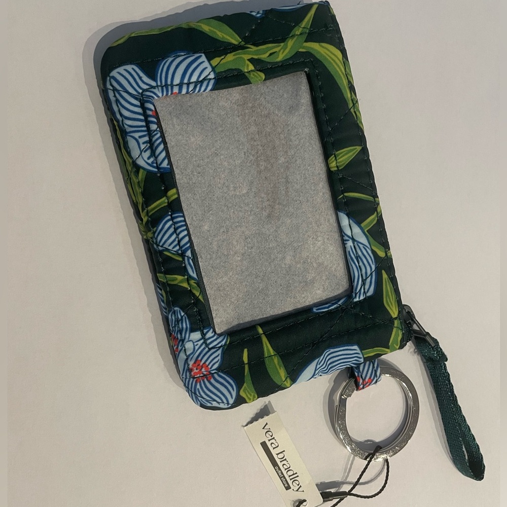 Vera Bradley Floral Zip ID with Keyring NWT